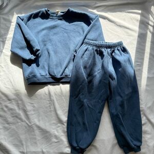 Oversized Blue Matching Sweatsuit Set 3-4T
